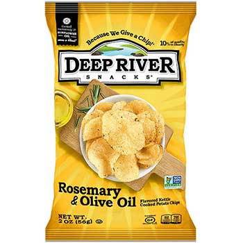 Deep River Snacks Kettle Cooked Potato Chips, Rosemary &amp; Olive Oil, 2 oz., 24/CS