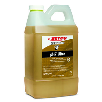 Betco pH7 Ultra FastDraw&#174; Neutral Daily Floor Cleaner Concentrate, 67.6 oz. Refill Bottle, Lemon Scent, 4/CT