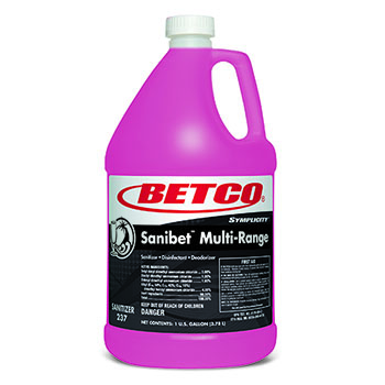 Betco Symplicity™ Sanibet™ Multi-Range Sanitizer Disinfectant Deodorizer, 1 Gallon, 4/CT