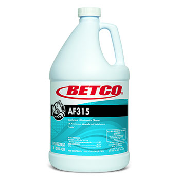 Betco AF315 Neutral-pH Powerful Deodorizer, Disinfectant &amp; Detergent Concentrate, 1 gal. Bottle, Citrus Floral, 4/CT