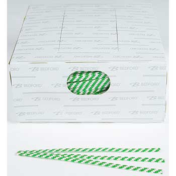 Bedford Industries Twist Tie, Green &amp; White Stripe, 4&quot;, 2000/PK