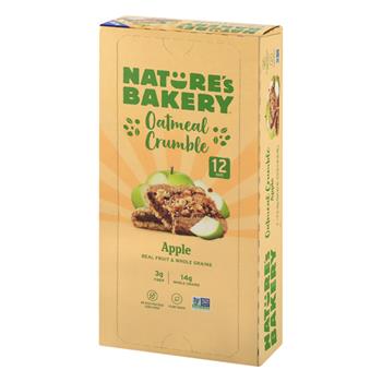Nature&#39;s Bakery Apple Oatmeal Crumble Bar, 1.41 oz, 12 Bars/Box, 7 Boxes/Case