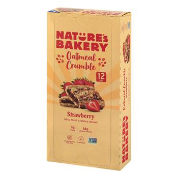 Nature&#39;s Bakery Strawberry Oatmeal Crumble Bar, 1.41 oz, 12 Bars/Box