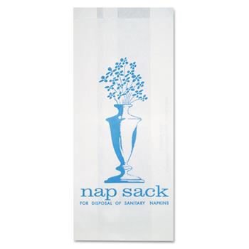 Bagcraft Nap Sack Sanitary Disposal Bags, 4w x 2d x 9h, White, 1000/Carton