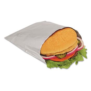 Bagcraft Foil Sandwich Bags, 6 x 3/4 x 6 1/2, Silver, 1000/Carton