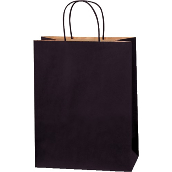 W.B. Mason Co. Tinted Shopping Bags, 10&quot; x 5&quot; x 13&quot;, Black, 250/CS