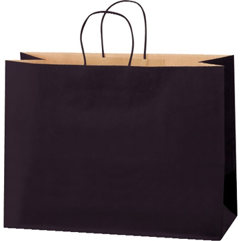 W.B. Mason Co. Tinted Shopping Bags, 16&quot; x 6&quot; x 12&quot;, Black, 250/CS