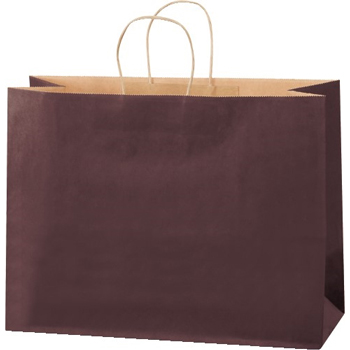 W.B. Mason Co. Tinted Shopping Bags, 16&quot; x 6&quot; x 12&quot;, Brown, 250/CS