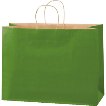 W.B. Mason Co. Tinted Shopping Bags, 16&quot; x 6&quot; x 12&quot;, Green Tea, 250/CS