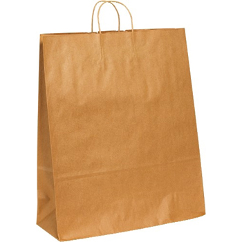 W.B. Mason Co. Paper Shopping Bags, 16&quot; x 6&quot; x 19 1/4&quot;, Kraft, 200/CS