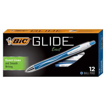 BIC&#174; Glide Exact Ballpoint Retractable Pen, Blue Ink, 0.7mm, Fine, DZ