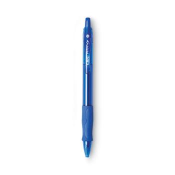 BIC GLIDE Bold Ballpoint Pen, Retractable, Bold 1.6 mm, Blue Ink, Translucent Blue Barrel, Dozen