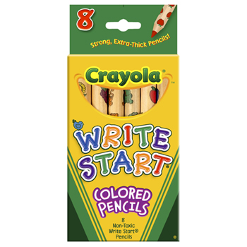Crayola Write Start&#174; Colored Pencils, 3/4 Length, 8/ST