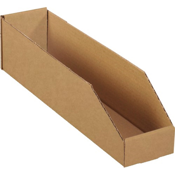 W.B. Mason Co. Open Top Bin Boxes, 4&quot; x 18&quot; x 4 1/2&quot;, Kraft, 50/BD