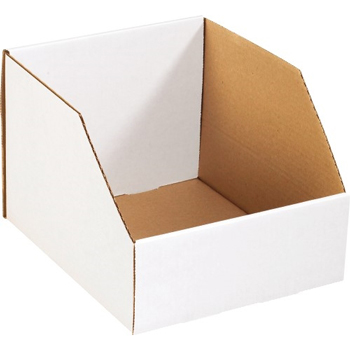 W.B. Mason Co. Jumbo Open Top Bin Boxes, 10&quot; x 12&quot; x 8&quot;, White, 25/BD