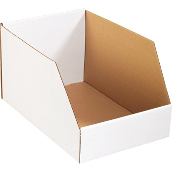 W.B. Mason Co. Jumbo Open Top Bin Boxes, 10&quot; x 18&quot; x 10&quot;, White, 25/BD