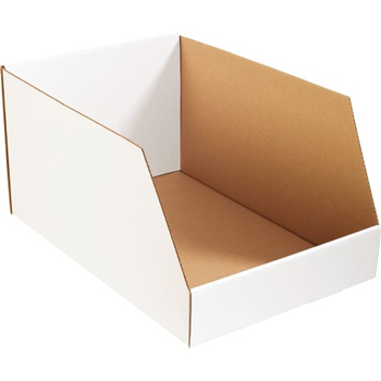 W.B. Mason Co. Jumbo Open Top Bin Boxes, 16&quot; x 24&quot; x 12&quot;, White, 25/BD