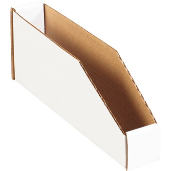 W.B. Mason Co. Open Top Bin Boxes, 2&quot; x 12&quot; x 4 1/2&quot;, White, 50/BD