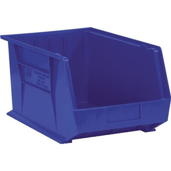 W.B. Mason Co. Plastic Stack &amp; Hang Bin Boxes, 5 3/8&quot; x 4 1/8&quot; x 3&quot;, Blue, 24/CS