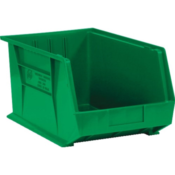W.B. Mason Co. Plastic Stack &amp; Hang Bin Boxes, 5 3/8&quot; x 4 1/8&quot; x 3&quot;, Green, 24/CS