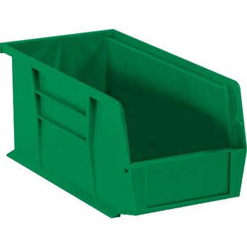 W.B. Mason Co. Plastic Stack &amp; Hang Bin Boxes, 10 7/8&quot; x 5 1/2&quot; x 5&quot;, Green, 12/CS