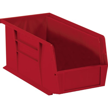 W.B. Mason Co. Plastic Stack &amp; Hang Bin Boxes, 14 3/4&quot; x 8 1/4&quot; x 7&quot;, Red, 12/CS
