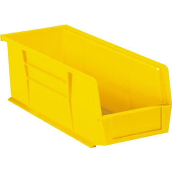 W.B. Mason Co. Plastic Stack &amp; Hang Bin Boxes, 10 7/8&quot; x 4 1/8&quot; x 4&quot;, Yellow, 12/CS