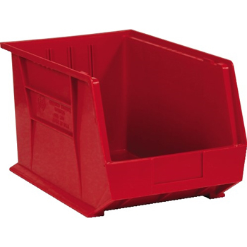 W.B. Mason Co. Plastic Stack &amp; Hang Bin Boxes, 16&quot; x 11&quot; x 8&quot;, Red, 4/CS