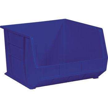 W.B. Mason Co. Plastic Stack &amp; Hang Bin Boxes, 18&quot; x 16 1/2&quot; x 11&quot;, Blue, 3/CS