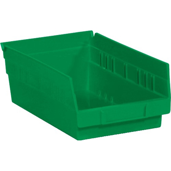 W.B. Mason Co. Plastic Shelf Bin Boxes, 11 5/8&quot; x 6 5/8&quot; x 4&quot;, Green, 30/CS