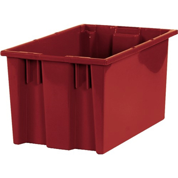 W.B. Mason Co. Stack &amp; Nest Containers, 16&quot; x 10&quot; x 8 7/8&quot;, Red, 6/CS