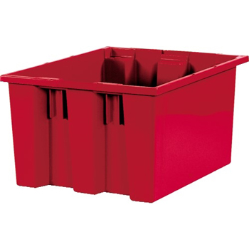 W.B. Mason Co. Stack &amp; Nest Containers, 17&quot; x 14 1/2&quot; x 9 7/8&quot;, Red, 6/CS