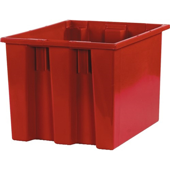 W.B. Mason Co. Stack &amp; Nest Containers, 17&quot; x 14 1/2&quot; x 12 7/8&quot;, Red, 6/CS