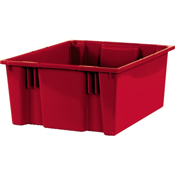 W.B. Mason Co. Stack &amp; Nest Containers, 20 7/8&quot; x 18 1/4&quot; x 9 7/8&quot;, Red, 3/CS