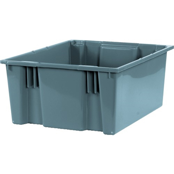 W.B. Mason Co. Stack &amp; Nest Containers, 20 7/8&quot; x 18 1/4&quot; x 9 7/8&quot;, Gray, 3/CS