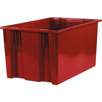 W.B. Mason Co. Stack &amp; Nest Containers, 26 5/8&quot; x 18 1/4&quot; x 14 7/8&quot;, Red, 3/CS