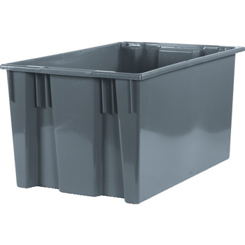 W.B. Mason Co. Stack &amp; Nest Containers, 26 5/8&quot; x 18 1/4&quot; x 14 7/8&quot;, Gray, 3/CS