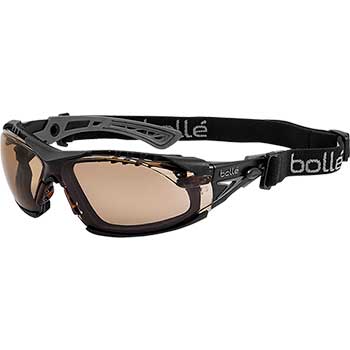 Boll&#233; Safety Rush+ Safety Goggle, Black/Gray Frame, PLATINUM&#174; ASAF, Twilight Lens