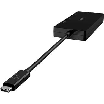 Belkin USB-C to Multi-port Adapter, HDMI, VGA, Displayport, DVI Video, Black
