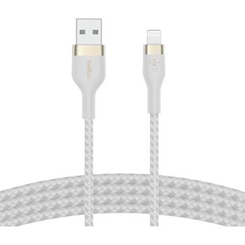 Belkin USB-A to Lightning Cable Connector, 3.28 ft, Apple, Cable Strap, White
