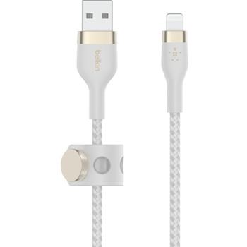 Belkin USB-A to Lightning Cable Connector, 9.84 ft, Apple, Cable Strap, White