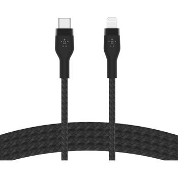 Belkin USB-C to Lightning Cable Connector, 6.56 ft, Apple, Cable Strap, Black