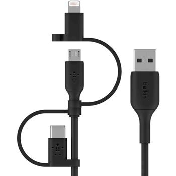 Belkin Boost Charge Universal Cable, USB-A/C, Micro-USB, Lightening, Black