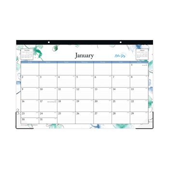 Ruled Blocks Blue Sky 2020 Monthly Desk Pad Calendar 17 x 11 Lindley 