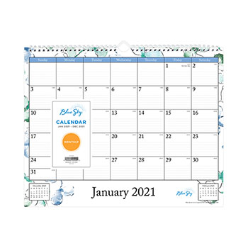 Blue Sky Lindley Monthly Wall Calendar, 15&quot; x 12&quot;. 2021
