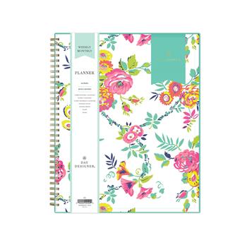 Blue Sky Day Designer Peyton White Create-Your-Own Cover Weekly/Monthly Planner, 8.5 x 11 in