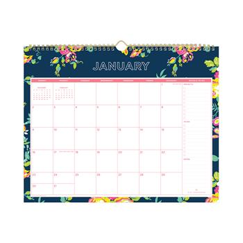 Blue Sky Day Designer Monthly Wall Calendar, 12 Month, 15&quot; x 12&quot;, Peyton Navy, Jan 2024 - Dec 2024