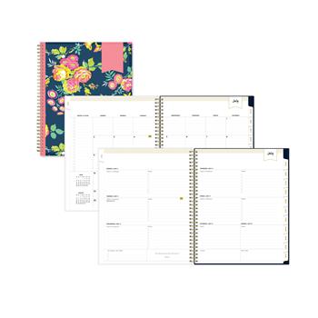 Blue Sky™ Day Designer Peyton Navy Weekly/Monthly Academic Planner, 11&quot;L x 9.25&quot;W, Navy/Floral, 2022-2023