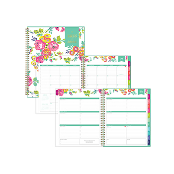 Blue Sky™ Day Designer Academic Year CYO Weekly/Monthly Planner, 8 1/2&quot; x 11&quot;, White/Floral, 2020-2021