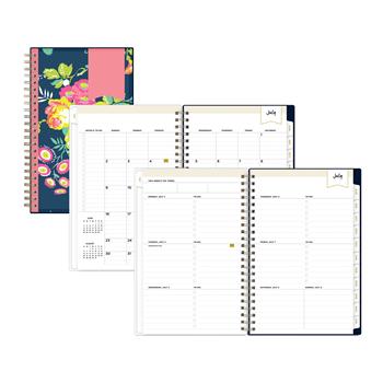Blue Sky Day Designer Peyton Navy Create-Your-Own Cover Weekly/Monthly Academic Planner, 5 in x 8 in, 2023-2024